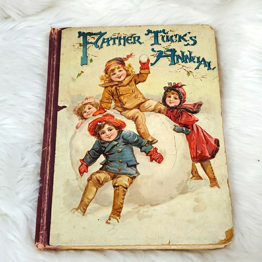 1902 Father Tuck Annual Vintage Raphael Tuck & Sons Hardcover Illustrated Book
